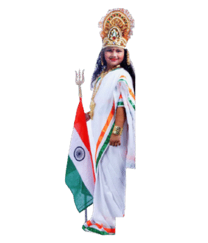 Bharat Mata (Mother India) Costume for Girls - Patriotic & Freedom Fighter Dress