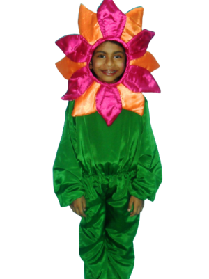 Blooming Fun: Kids' Colorful Flower Fancy Dress Costume -01