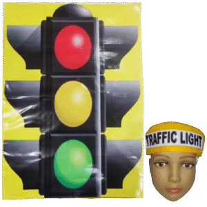 Go, Slow, Stop, and Fun: Traffic Light Cutout & Cap Costume Set