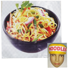 Noodle Nirvana: Flex Printed Cutout & Matching Cap Costume Set