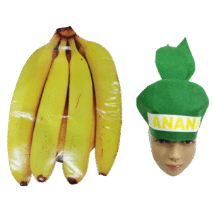 Banana: Flex Printed Cutout & Matching Cap Costume Set