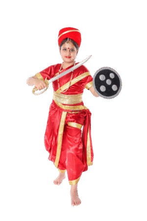 Jhansi Ki Rani (Rani Lakshmibai) Freedom Fighter Costume for Girls - Valiant Warrior Queen Dress