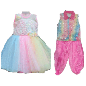 Western Dance Costume for Kids (WD-4)- Rainbow Pink