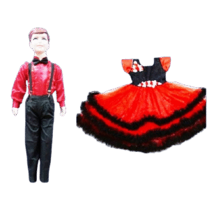 Western Dance Costume for Kids (WD-5)- Red & Black Colour