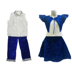Western Dance Costume for Kids (WD-1)- Butterfly Blue & White colour