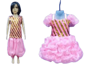 Western Dance Costume for Kids (WD-15)- Sparkle Pink