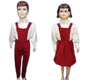 Western Dance Costume for Kids (WD-3)- Cotrize Red & White colour