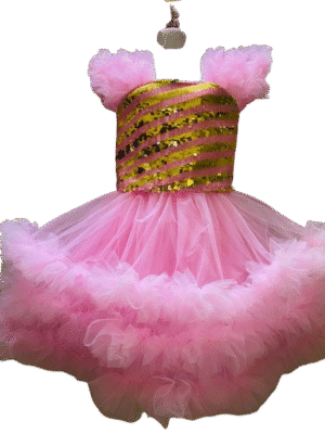 Girls' Western Frock Costume - Dazzle & Delight! (Pink & Golden)