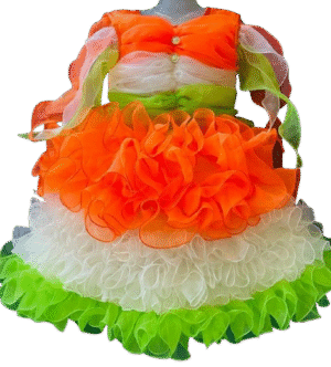 Tri-Colour Frock - Orange, White & Green for National Celebrations! -02