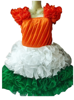 Tri-Colour Frock - Orange, White & Green for National Celebrations! -01