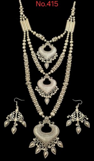 Oxidized Jewellery: Three Layer Necklace - 3