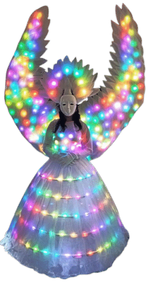 LED Light Up Angel Wings Gown Costume