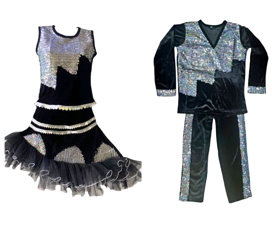 Western Exclusive Dance Costume (WED-03)- Black Silver Mountain