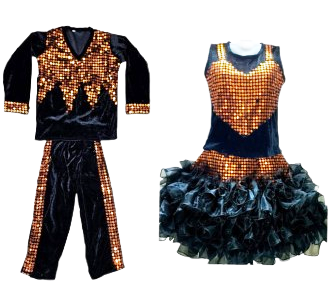 Western Exclusive Dance Costume (WED-03.1)- Black Golden Mountain